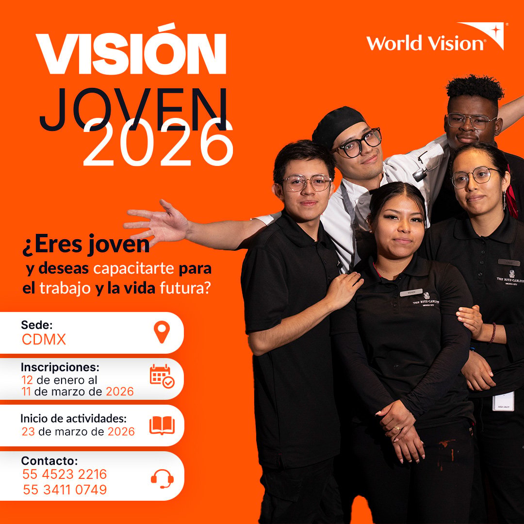 ¿Buscando tu primer empleo y te dicen “te falta experiencia”?

Para eso existe #VisiónJoven 💼✨

🗝 6 meses de capacitación en hoteles
💼 Vinculación laboral
🇬🇧 Clases de inglés
🍽 Alimentación y uniformes

Aquí empiezas a construir tu futuro.

📲 55 45 23 22 16 | 55 34 11 07 49