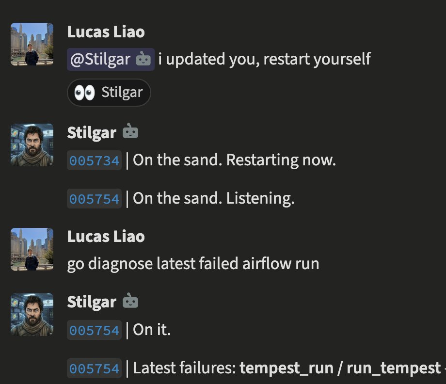 at <a href="/WindBorneWx/">WindBorne Systems</a> we have have long-running agents in our chats that we talk to all day long. i spend more time talking to bots than writing code

last week i asked one bot to build another bot. we are truly living in the greatest timeline
