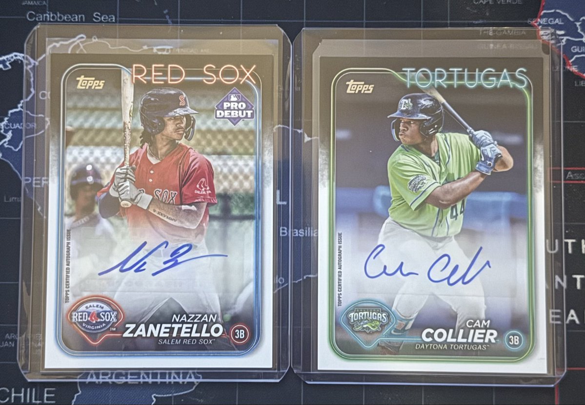 602CardCowboy's tweet image. GIVEAWAY! Nazzan Zanetello &amp;amp; Cam Collier Topps Debut 2024 autographs. Winner will take home both! 

Must be following, like, repost, and comment with a picture of your favorite card you currently have! 😎⚾️🧢🏟️