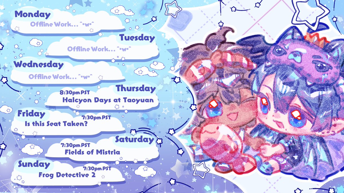 IvanBlueblood's tweet photo. Weekly schedule!!
Feb 16- Feb 22
General: #IvanBlueblood
Live: #glamrocklive
Art: #Ivanbluebrush
Assets: #BluebloodAssets
Meme: #IvanBluepers
NSFW: #Ivantyew
Thumbnail: #ivanbluenail
Clips: #Ivancaught
Mascot: #Ivampie
Fan sonas: #IvampieSona
Miscellaneous: #Ivampile https://t.co/sbh8bWL6Je