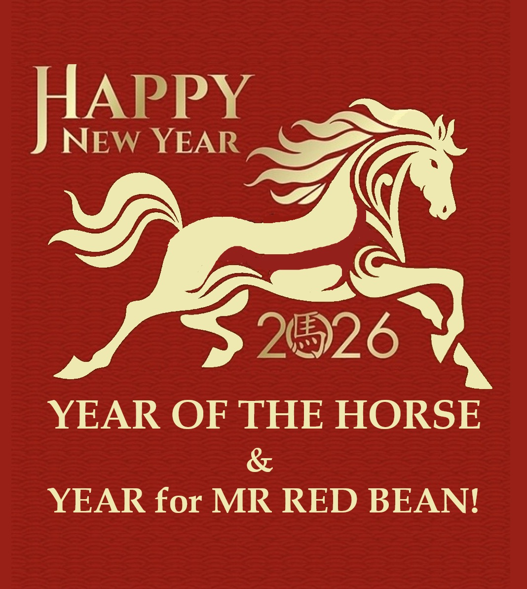tonynafa's tweet photo. Happy New Year everyone - Year of the Fire Horse. More importantly, it will be the year for Mr Red Bean! 🙂 https://t.co/RHLQHN5QXW