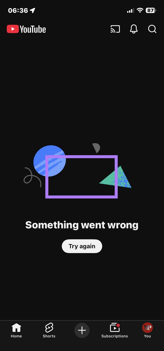 emanipa's tweet photo. #youtube down https://t.co/zQWrqMLgn4
