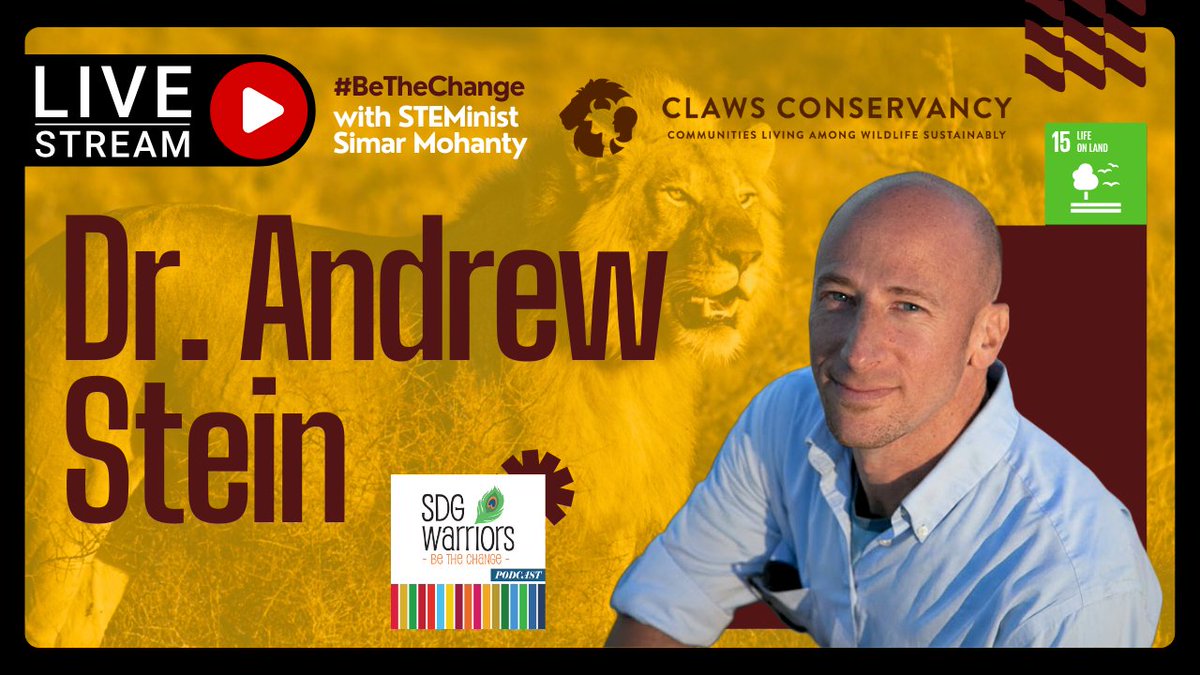 SDGwarriors's tweet photo. 🎉 Releasing today!
🎙 Join us LIVE for E43 #STEM - The @SDGwarriors Podcast
🦁 The Big Cat Safari: Tracking #Lions, Conflict &amp; Coexistence w/ Dr. Andrew Stein at #CLAWSConservancy
📅 Feb 18 '26
⏰ 9AM ET | 7:30PM IST
🔗 https://t.co/SHPNcDc1gV
🌍 #BeTheChange #StayCurious #SDG15 https://t.co/2yMOg15qNT