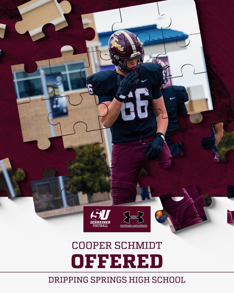 #AGTG after a great conversation with <a href="/CoachZ_SU/">Cody Zwernemann</a> I am blessed to receive my first offer to play at <a href="/SchreinerFB/">Schreiner Football</a> 
<a href="/CoachT_Marshall/">Trevor Marshall</a> <a href="/ben_reid31/">Ben_Reid</a> <a href="/A_Pena4/">Al Pena</a> <a href="/CoachGZimmerman/">Galen Zimmerman</a> <a href="/DripFB/">Dripping Springs HS Football</a>