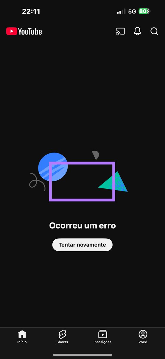 Pedrozeferinoo's tweet photo. é só o meu YouTube que tá fora do ar? https://t.co/mvP3FIaENU