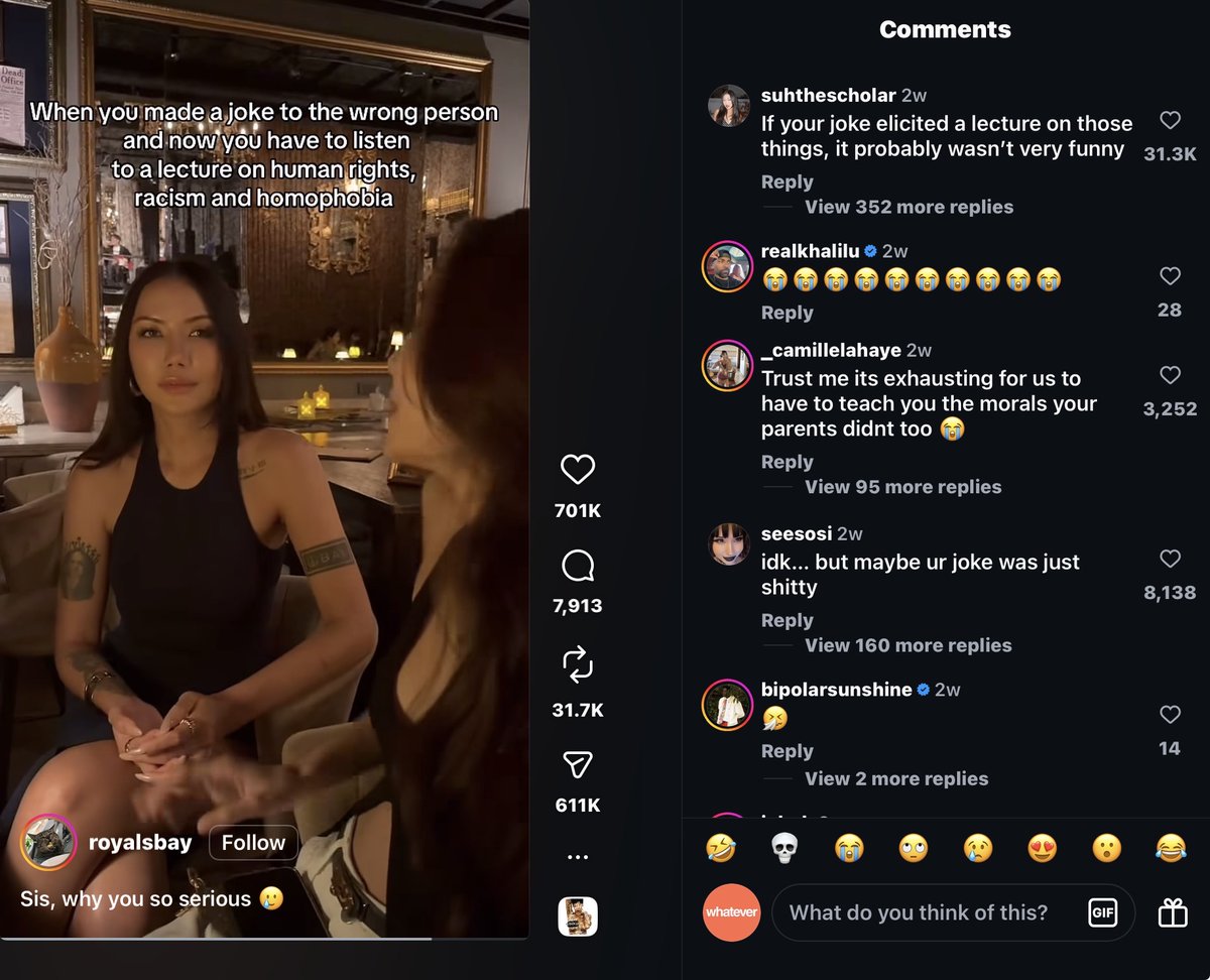The comments literally proving her point lol