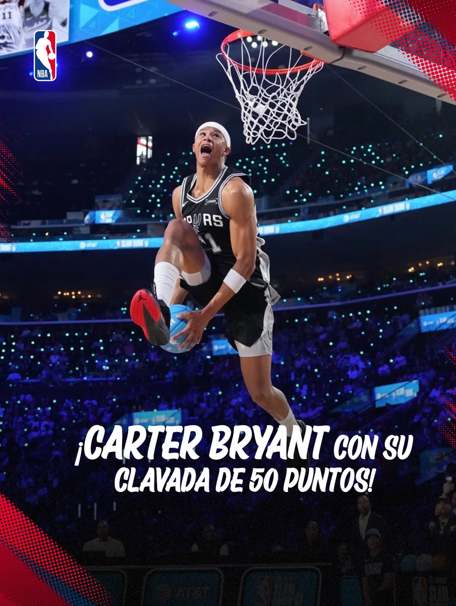 NBAMEX's tweet image. 🏀 Disfruta de la clavada mejor calificada durante el Dunk Contest del #NBAAllStar , cortesía de Carter Bryant. ⛹️‍♂️⭐️