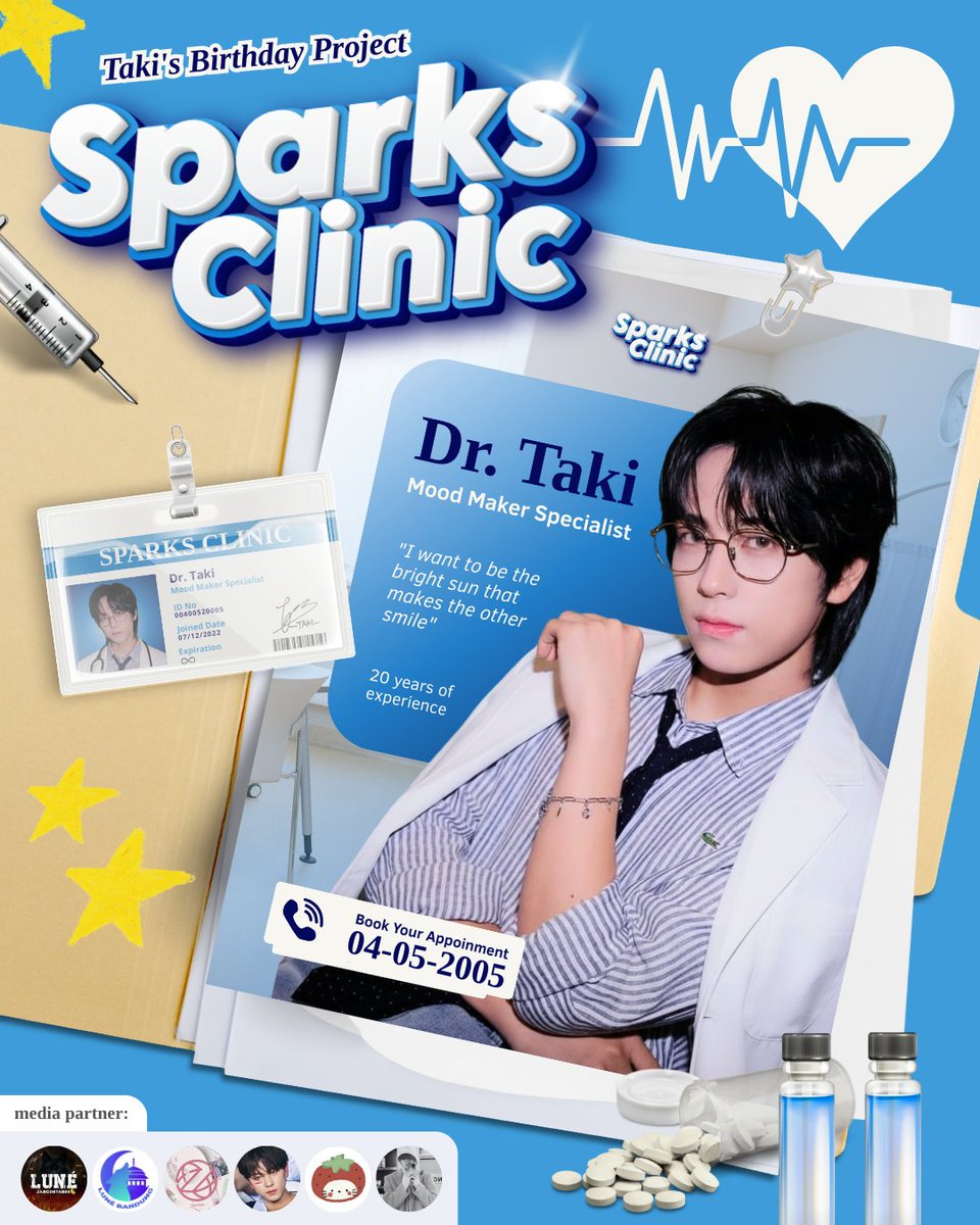 🩺✨ GRAND OPENING : SPARKS CLINIC ✨🩺

Hari ini, pintu Sparks Clinic resmi dibuka. Bukan klinik biasa, ini adalah tempat di mana lelah berubah jadi senyum, dan hari kelabu kembali bercahaya ☀️

👨🏻‍⚕️ Dr. Taki : Mood Maker Specialist

Dokter yang tidak hanya menyembuhkan, tapi