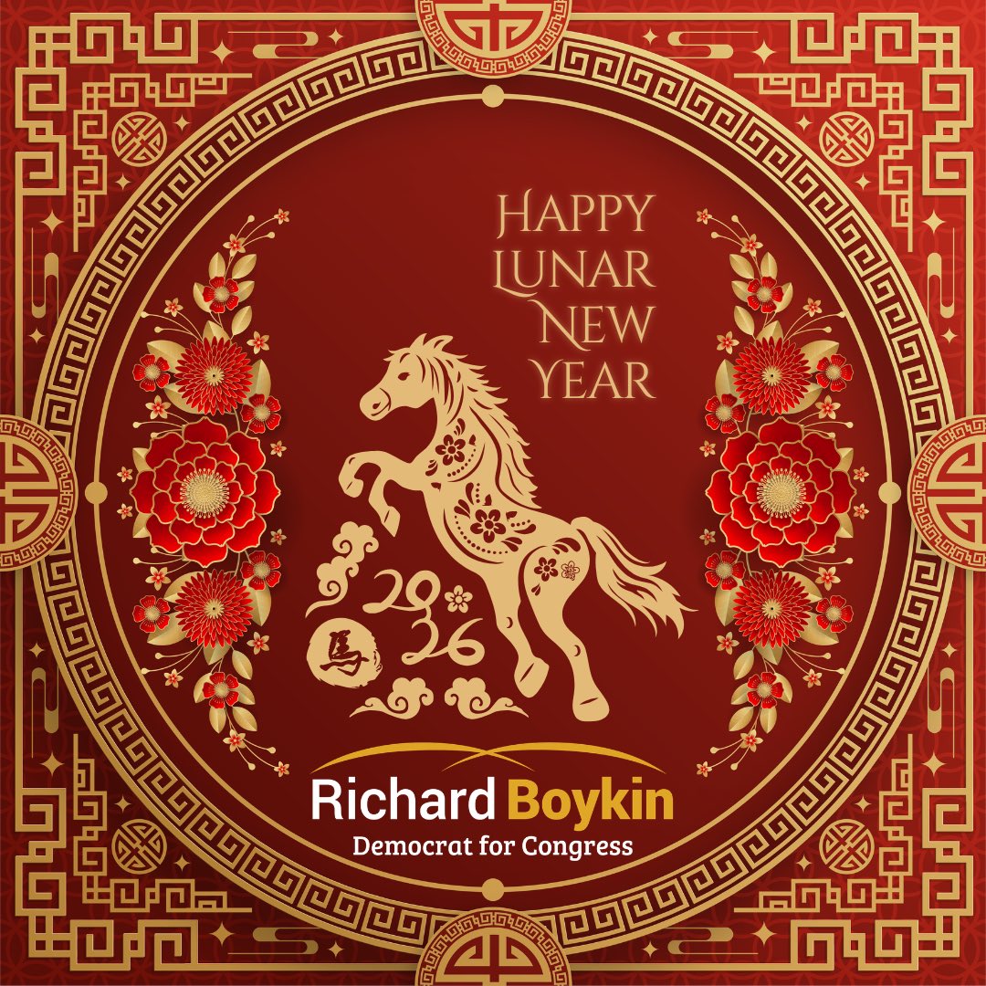 BoykinCongress's tweet photo. Wishing all a healthy and prosperous Lunar New Year. Like a horse, may you be strong and fierce as you gallop to success. #lunarnewyear #yearofthehorse #punch39 https://t.co/GZ7ngbcazA