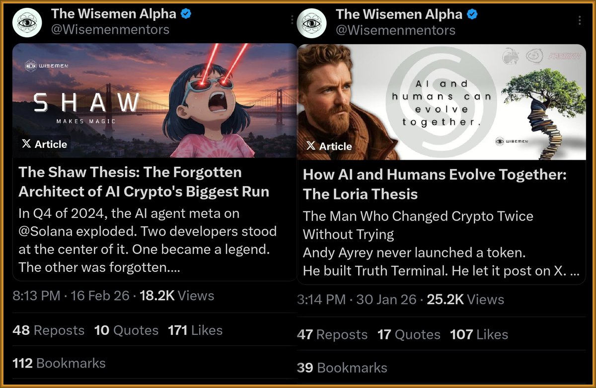 Wisemenmentors's tweet image. If you traded anything in the AI meta on @solana  in Q4 2024, chances are it traces back to one of these two guys.

@AndyAyrey  and @shawmakesmagic  combined for nearly $6 billion in market cap. @notthreadguy  interviewed both of them. @pmarca Marc Andreessen is connected to both