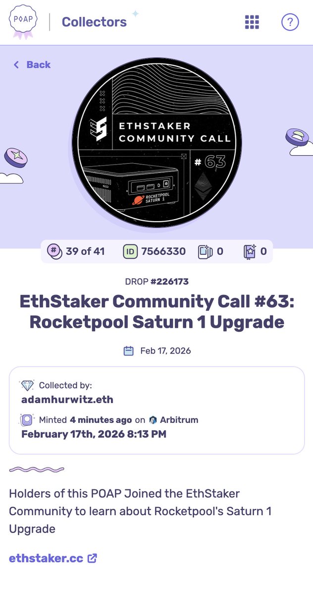 Congratulations to everyone that's a part of the most decentralized <a href="/ethereum/">Ethereum</a> staking protocol!