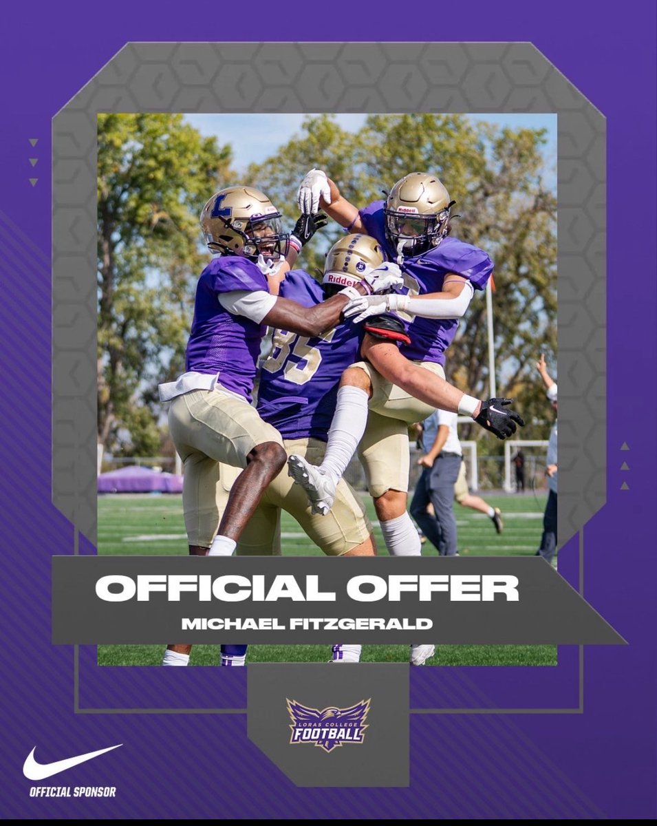 Mikeyfitz_123's tweet photo. Blessed to receive an offer from Loras College! @CoachQuedenfeld @BrotherRiceFB @CoachHSanders @DeepDishFB https://t.co/s2c7aUi8xn