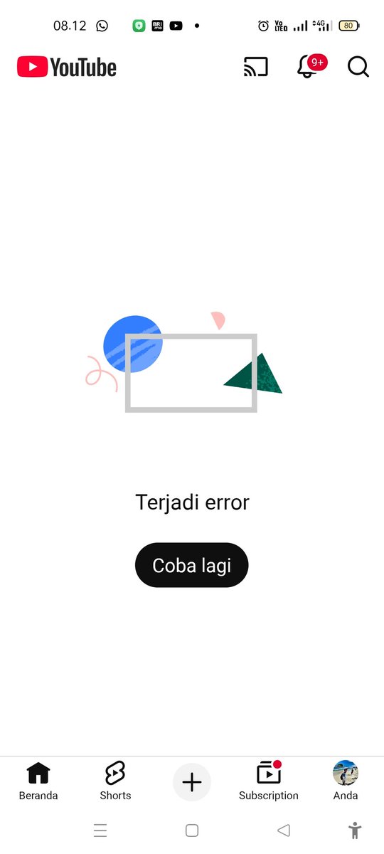 ncit_62's tweet photo. Seumur-umur baru kali ini lihat youtube error, ada apa kah?
Youtube lagi bejat, notif tetep masuk dan anehnya apk pihak ketiga yg gratis tanpa iklan masih bisa diakses tanpa kendala
#YouTubeDOWN #youtubeerror https://t.co/23pDkOTSuv