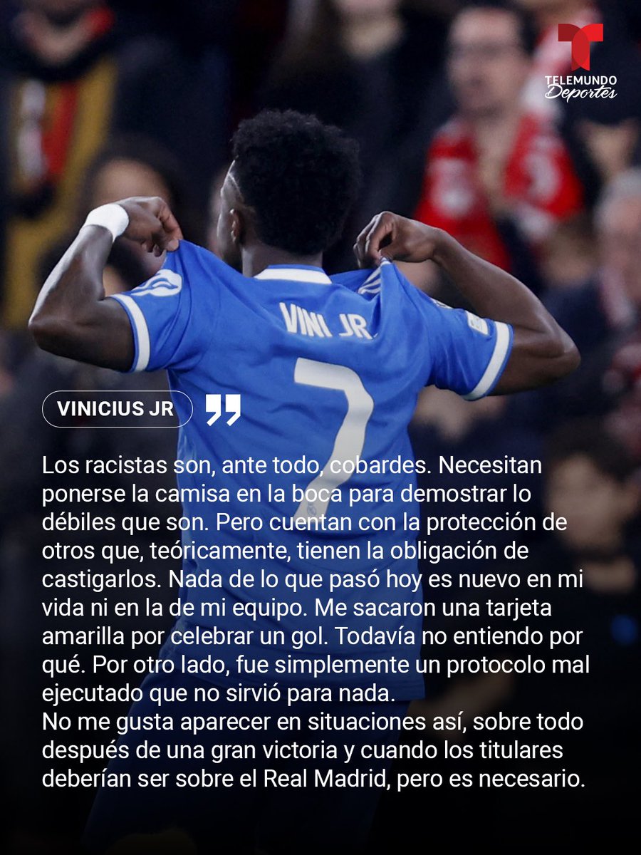 LuisOmarTapia's tweet photo. #Fútbol2Day - 🗣️

Vinicius Jr. 🇧🇷 tras los ataques racistas de Gianluca Prestianni🇦🇷. https://t.co/0elXsvTqID