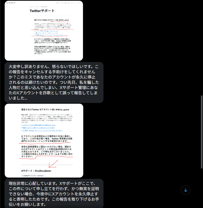 現在、この方のアカウントが乗っ取られ、詐欺DMを送っているようなので