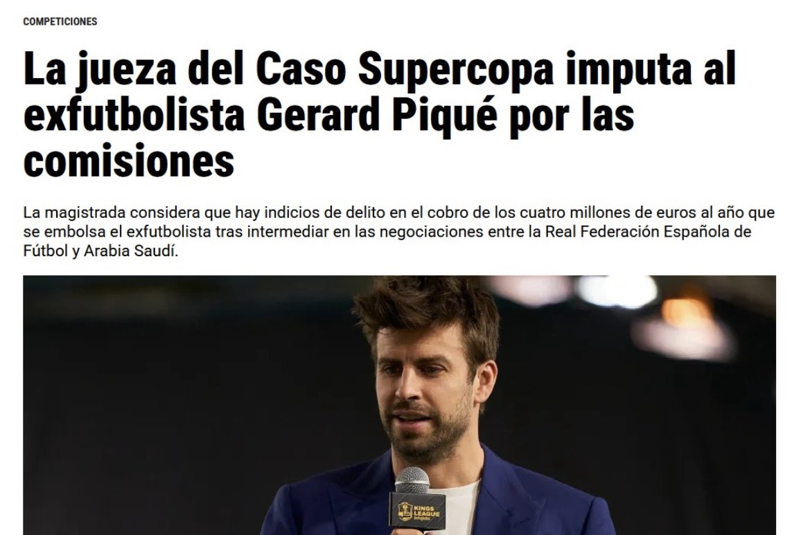 Estás imputado por tu contubernio con Rubi, fuiste el capitán del equipo beneficiado por Negreira durante un mínimo de 17 años, y te permites hacer una campaña de tu competición en la cual, de manera gratuita, te tomas la libertad de faltar al entrenador del <a href="/realmadrid/">Real Madrid C.F.</a>. 

Eres