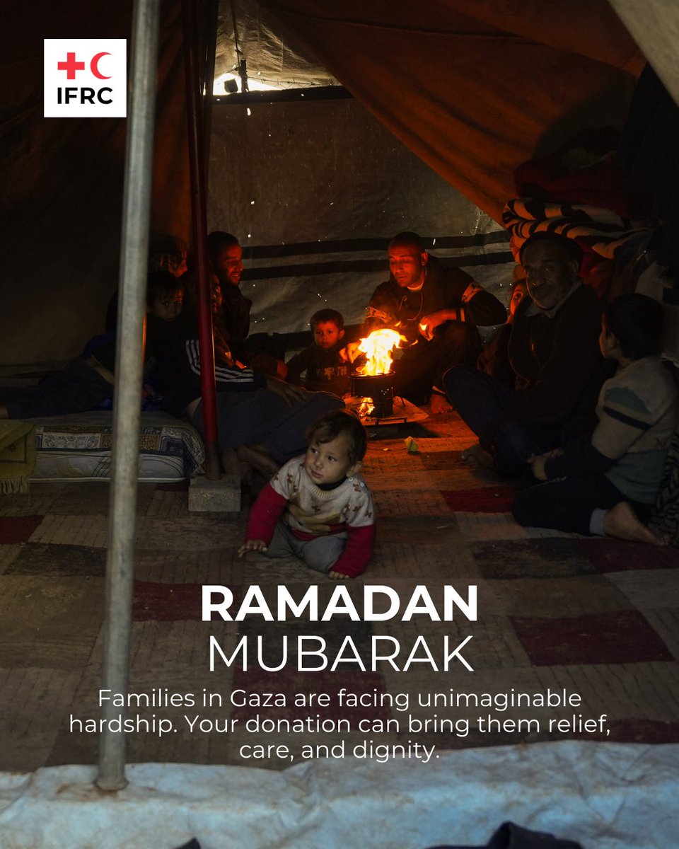 ifrc's tweet photo. During the holy month of Ramadan, the @IFRC is raising funds for the people of Gaza where humanitarian needs are immense.

Your Sadaqah donation will help the @PalestineRCS provide emergency medical services, food, shelter, health care and protection support to families affected by the crisis.

Every donation has an immediate impact.

Donate today: https://t.co/7yiSxcd1tW