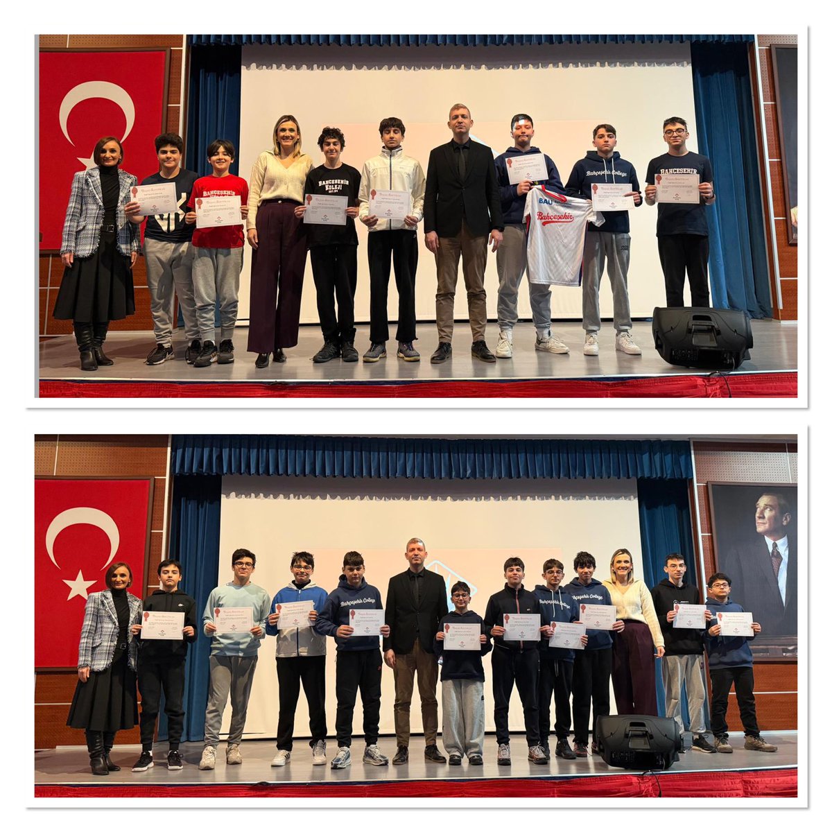 bhcshr_samlise's tweet photo. Voleybol, tenis, yüzme, basketbol, eskrim , futsal ve robotik branşlarında okulumuzu turnuvalarda başarıyla temsil eden okul takımlarımızın öğrencileri için sertifika töreni düzenlendi. https://t.co/LHHKuSFYlY
