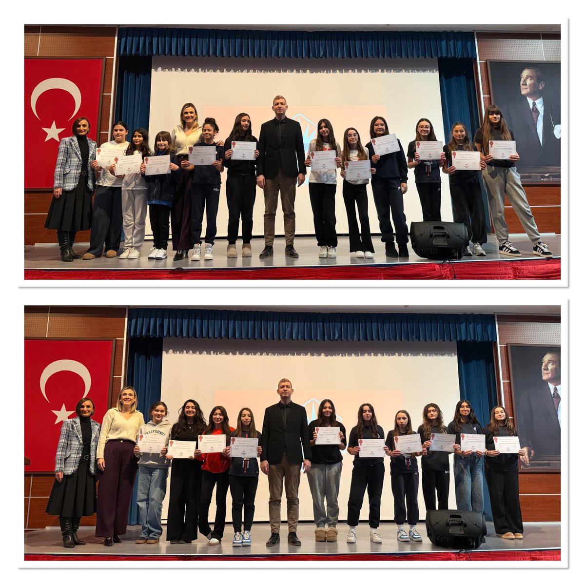 bhcshr_samlise's tweet photo. Voleybol, tenis, yüzme, basketbol, eskrim , futsal ve robotik branşlarında okulumuzu turnuvalarda başarıyla temsil eden okul takımlarımızın öğrencileri için sertifika töreni düzenlendi. https://t.co/LHHKuSFYlY