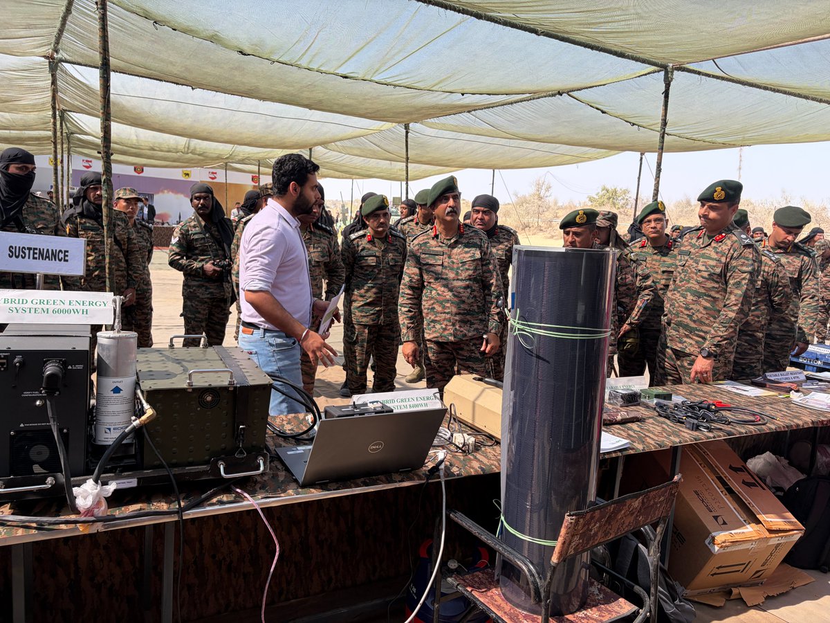 PvtRohal's tweet photo. Rohal Technologies Pvt. Ltd. proudly showcased its defence innovations at Ex Kharga Shakti 2026, supporting Western Command under realistic battlefield conditions. Honoured to interact with senior Army leadership. https://t.co/zS31epjMcs
