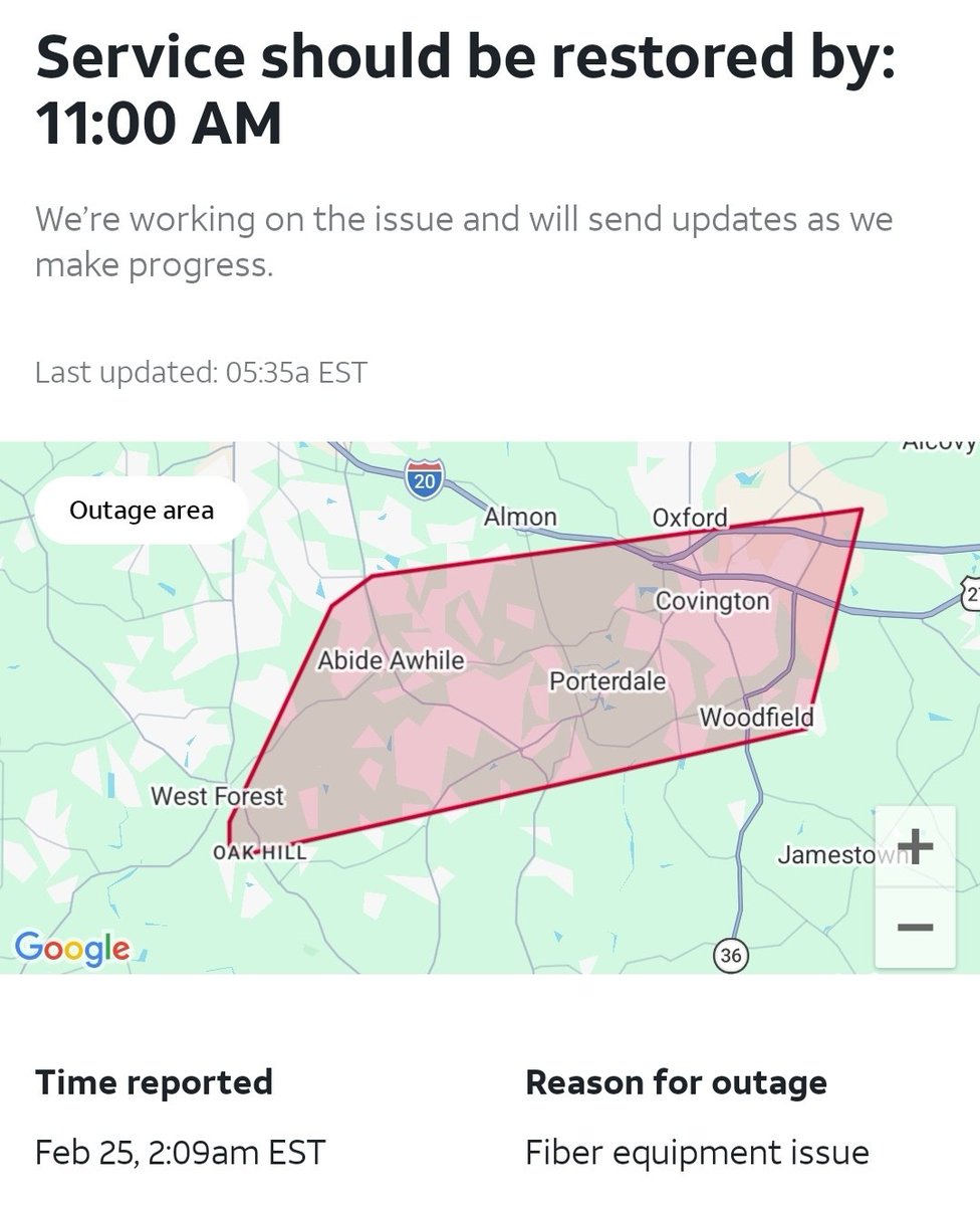 rpcurran's tweet photo. @ATTHelp Always bragged about how good your fiber was compared to cable. However, we are in the middle of our 3rd outage in 2026, and they are all lengthy. Unacceptable. https://t.co/8OElpY2ZPv