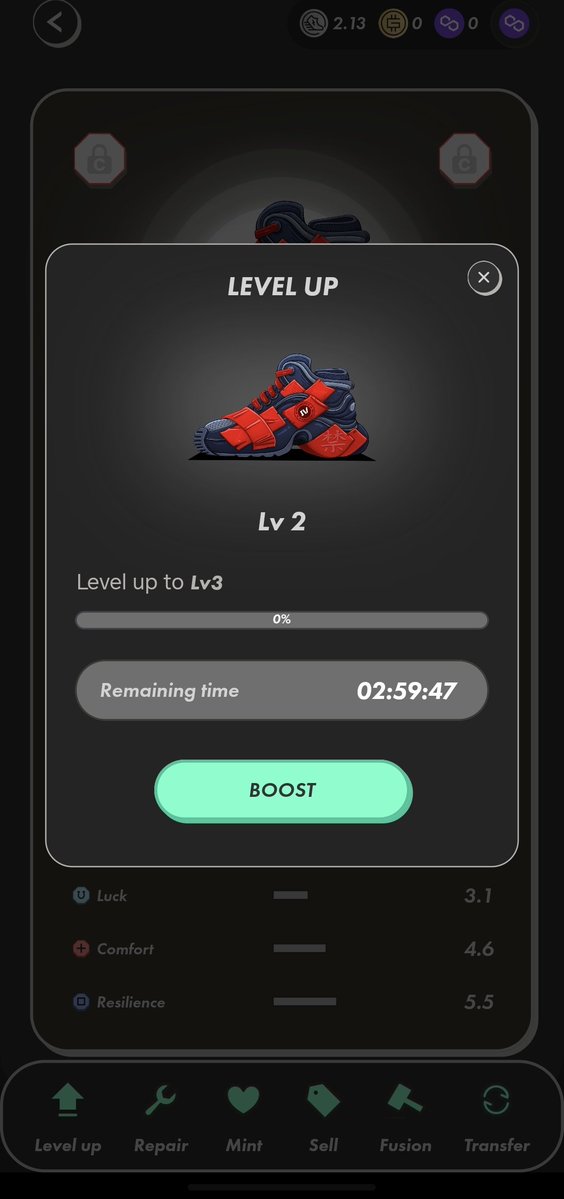 サブ垢にあったエアドロ靴で歩いてみたんだけど、待ってSTEPN楽しい！！笑

靴完成してないとこんなに楽しいんだね。レベル上げとかステ振りの楽しさマジで感じられたのでおすすめです😆
