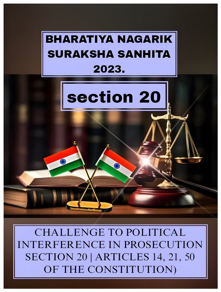 TRUTHTRUTH96095's tweet photo. #Constitutionofindia
#supremecourtofindia
#MadrasHighCourt
#MaduraiBench #highcourt
#BNSS #Section20
#Article14 #Article21
#Article50
“Under Section 20 of the Bharatiya Nagarik Suraksha Sanhita, 2023,
though the Directorate of Prosecution functions under the administrative control of the Executive,
it enjoys complete functional autonomy in prosecutorial decision-making.
Any political or administrative interference in matters such as
filing of appeals, conduct of prosecution, or withdrawal of cases
would amount to a violation of Articles 14 and 21 of the Constitution of India
and would strike at the very root of the Rule of Law.
Administrative control cannot be expanded into an authority to command justice.”
Constitutional Principle
The Executive may Administer prosecution;
but it cannot dictate justice.”
“Bharatiya Nagarik Suraksha Sanhita, 2023 இன் பிரிவு 20ன் கீழ்,
வழக்குத் தொடர்வு இயக்குநரகம் நிர்வாகக் கட்டுப்பாட்டின் கீழ் இருந்தாலும்,
வழக்குத் தொடர்வு முடிவுகளில் முழுமையான செயல்பாட்டு சுயாதீனம் பெற்றுள்ளது.
மேல்முறையீடு தாக்கல், வழக்கு நடத்தல், வழக்கு வாபஸ் போன்ற விஷயங்களில்
அரசியல் அல்லது நிர்வாக தலையீடு செய்தால்,
அது இந்திய அரசியலமைப்பின் பிரிவுகள் 14 மற்றும் 21 ஐ மீறும்
Rule of Law-க்கு எதிரான செயலாகும்.
நிர்வாகக் கட்டுப்பாடு, நீதியை கட்டளையிடும் அதிகாரமாக மாற முடியாது.”
அரசியலமைப்புக் கோட்பாடு
நிர்வாகம் வழக்குத் தொடர்வை நிர்வகிக்கலாம்;
ஆனால் நீதியை கட்டளையிட முடியாது.
#ChiefJustice #cji