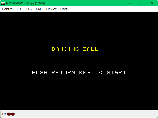 Takky14948409's tweet photo. BASICマガジン 1987年9月号掲載DANCING BALLを打ち込みました。下に重力がかかるタイプ。左右移動とジャンプでブロックをすべて消していくゲーム。ブロックは横から押すと消滅する。下から押すと押し上げることも可能。 https://t.co/OqBY0ovmpZ