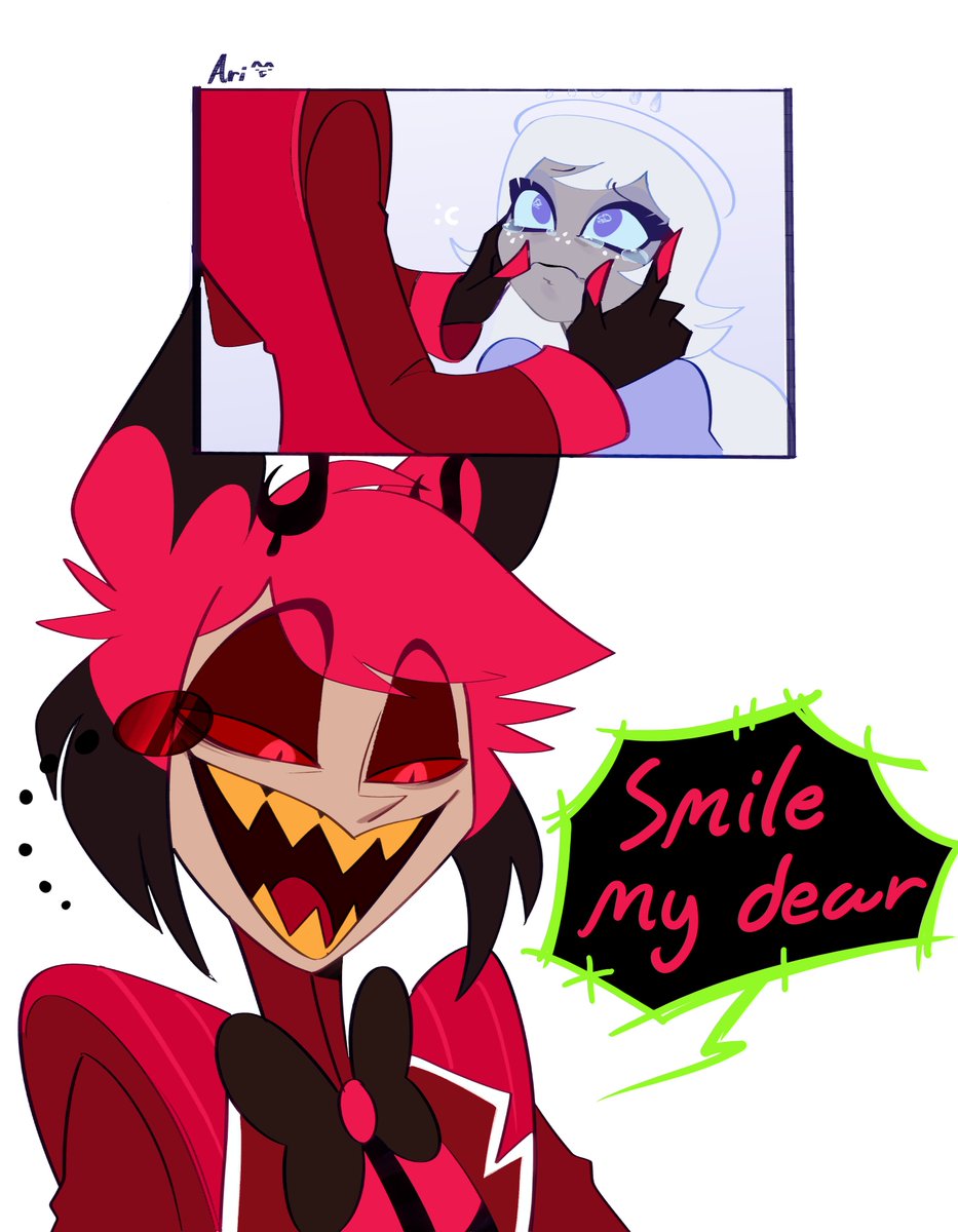 Riux_xxx's tweet photo. :c
.
 #HazbinHotel #RadioJoy #AngelicSmile #AlastorxEmily https://t.co/xAf2Smfrgq