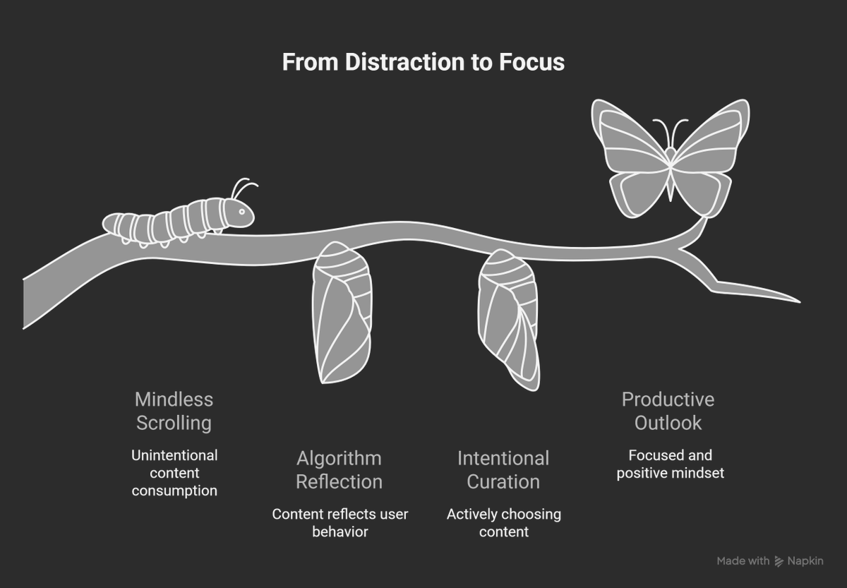 Your timeline is either training you or distracting you.

The algorithm reflects your behavior. What you follow shapes what you think about daily.

I used to think X was just drags and sarcasm.
Then I rebuilt my feed with builders, marketers, founders, and creatives sharing real