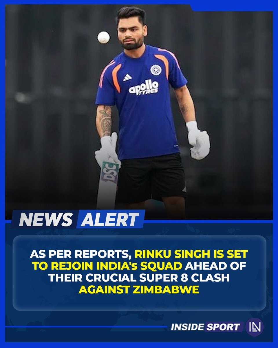 T20 World Cup: Rinku Singh to rejoin India squad ahead of must-win Super 8 clash vs Zimbabwe
#T20WorldCup2026 #BCCI #INDvsZIM 🔥🔥🔥👍