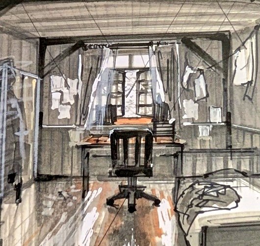 アメリカ編のイメージスケッチは、アンドリュー・ワイエス《海からの風