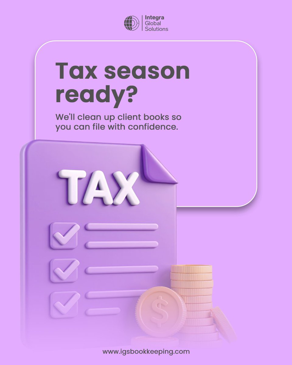 integra_tweet's tweet image. 📚 Messy books slowing tax prep?
We deliver ✅ accurate, ✅ compliant, ✅ tax-ready books.
🧹 Clean-up includes reconciliation, error fixes, payroll &amp;amp; AP/AR checks—helping firms prep taxes 50% faster

🔗 igsbookkeeping.com/addon-services…

#TaxSeasonReady #CleanBooks #AccountingFirms