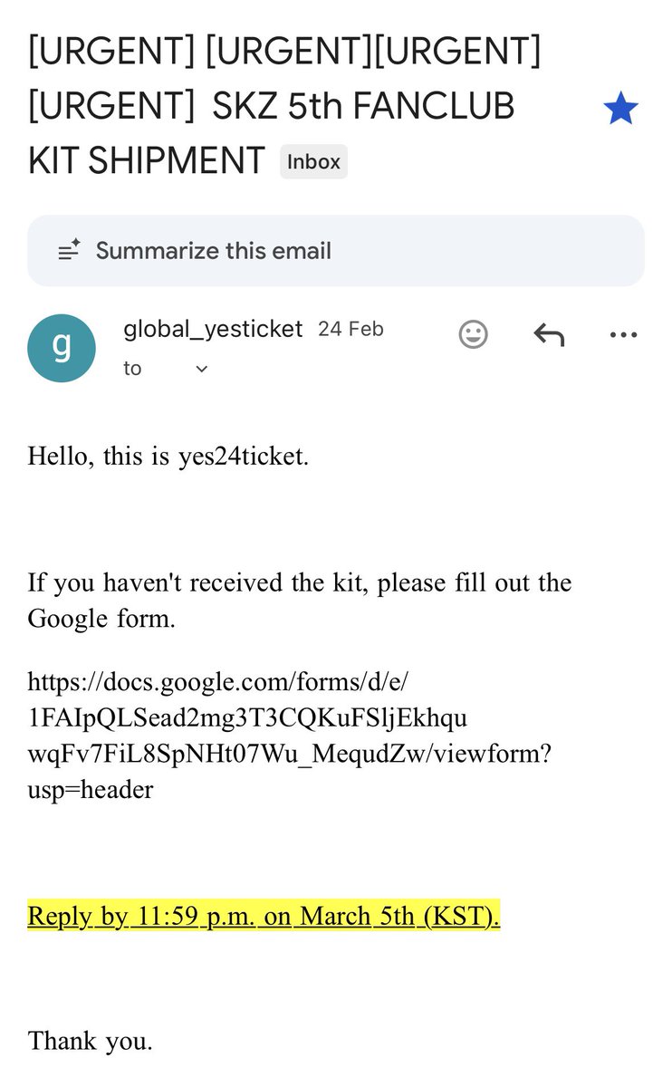 Moots yang belum nerima SKZ 5th fankit cus cek spam email &amp; isi gform yaa sebelum tgl 5 Maret

docs.google.com/forms/d/e/1FAI…