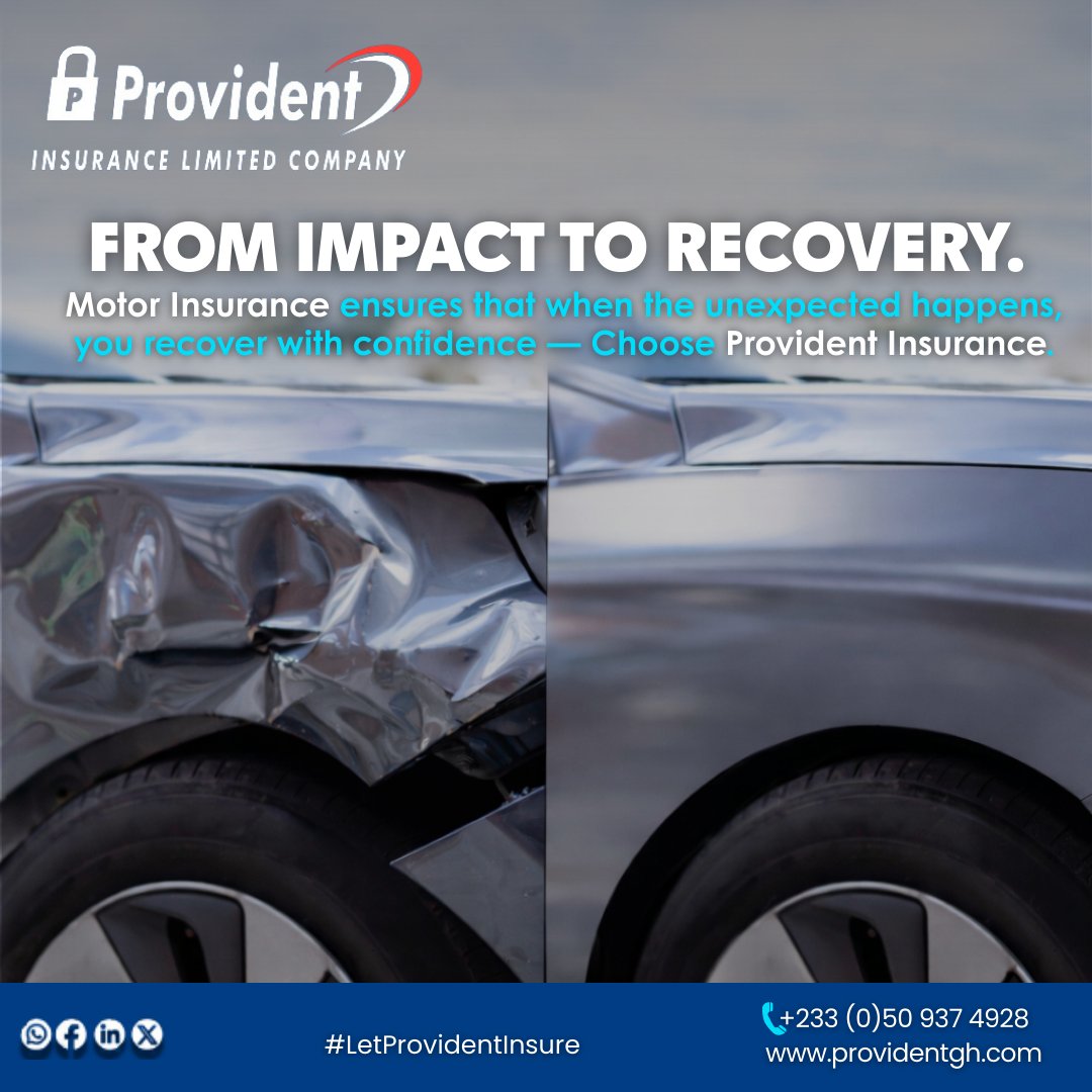 Provident_Insur's tweet photo. One moment changes everything. The right insurance changes the outcome.

Provident Motor Insurance helps you recover from unforeseen damage with confidence

Insure or renew today and enjoy fuel coupons & branded souvenirs until March. T&Cs apply.
📞 050 937 4928 / 050 152 9013
🌐 https://t.co/dVtN37Nysq
Visit any of our 16 branches nationwide.

Ghana Card required for individuals. TIN required for corporate clients.

#ProvidentInsurance
#MotorInsurance
#letprovidentinsure
#Ghanacard
#Rewards
#bandedItems
#Fuelcoupons
#NIC
#TIN
#bestinsurancecompanyinghana
#ghana
#promo
#promotion