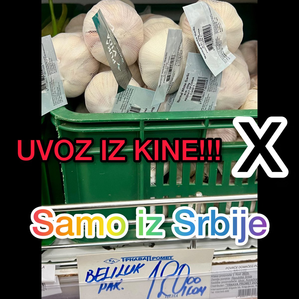Poljoprivrednici su oslonac ekonomskog razvoja Srbije. Mora da se vlast ophodi prema njima kao prema najbitnijem delu naroda. Oni ih ismejavaju i nipodaštavaju. 
Podržimo ih. 
Pogledaj te sramotu. Beli luk uvoz iz Kine. Nas seljak ne može da ga proizvede. Sramota.