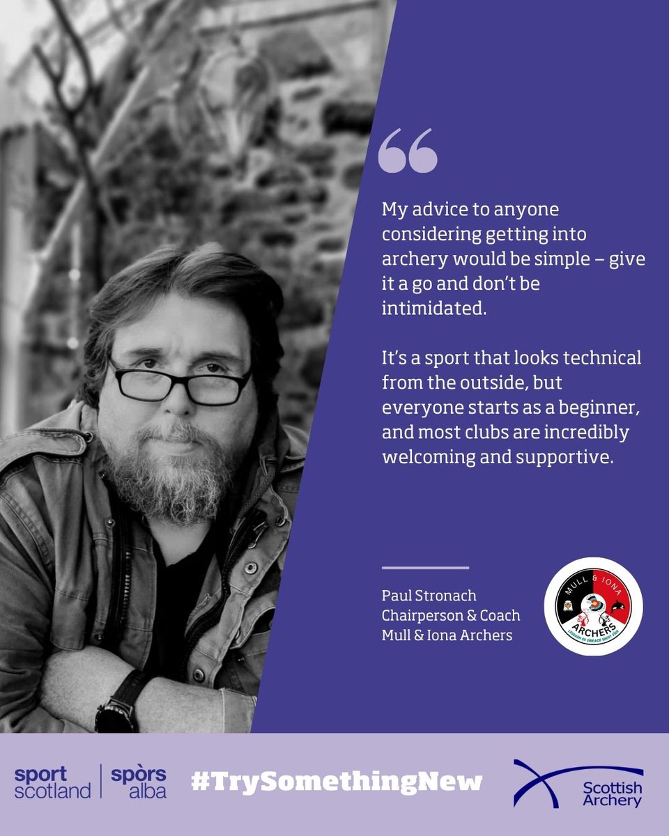 scottisharchery's tweet image. TRY ARCHERY | Q&amp;amp;A with Paul Stronach, Chairperson &amp;amp; Coach at Mull &amp;amp; Iona Archers on this month's theme of #TrySomethingNew 🏹

➡️Read more: tinyurl.com/4yvssxyw

#SupportingOurArcheryCommunity #Archery #ScottishArchery #NewToArchery #GetInvolved #Clubs