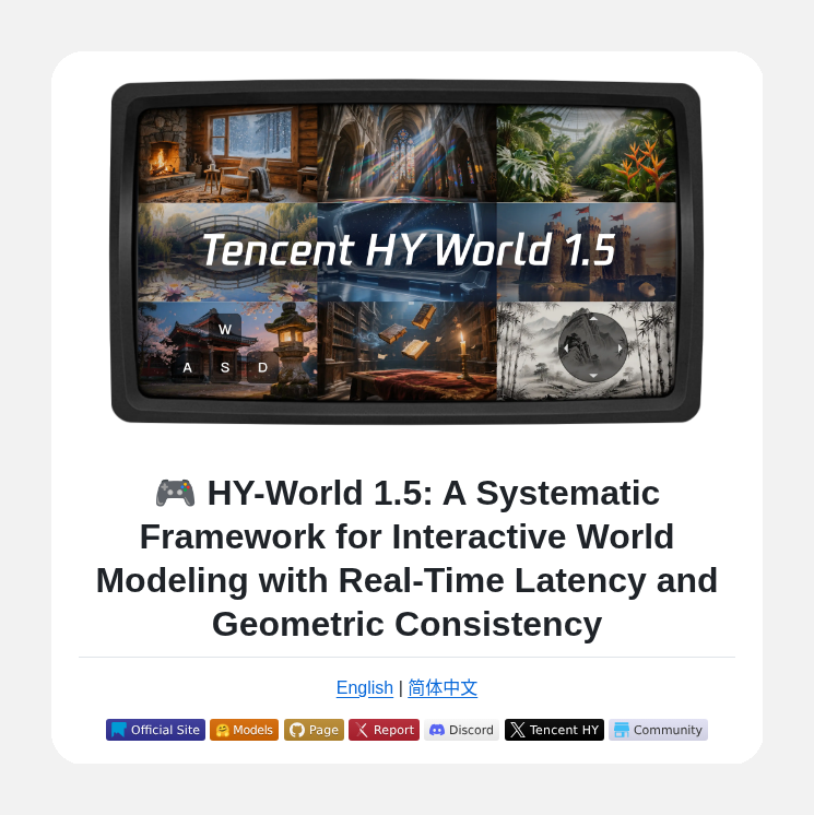 Interactive World Model Interactive world modeling with real-time latency https://t.co/BID8n7RDX9