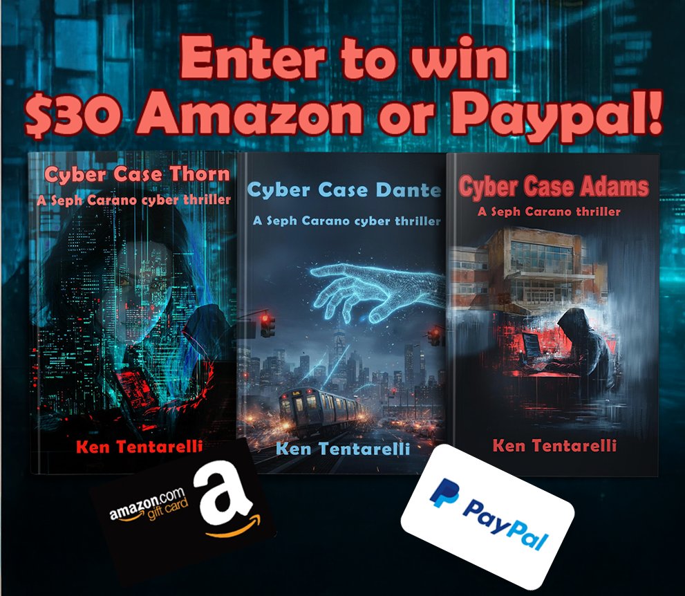 Scope out these #technothriller #thrillerbooks #cybercrime #suspensebooks #crimebooks #mysterybook #crimemystery #CyberCaseSeries #BookTour &amp; Enter to win $30 #Giveaway! 

amzn.to/3ZXOTw1
<a href="/KenTentarelli/">Ken Tentarelli</a>

Follow the tour HERE
sdbook.promo/CyberCaseSeries