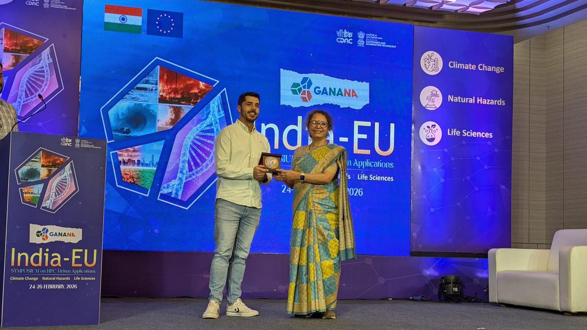 EdanyaUMA's tweet photo. A recognition of all partners involved in the India–EU collaboration 🇮🇳🇪🇺
It was an honor to represent the Univ of Málaga @infoUMA in this initiative, strengthening academic and strategic cooperation between both regions
Thanks to @carlos7sanchez  #GANANA @Cheese_CoE @Red_mathin https://t.co/owMiHS5n3I