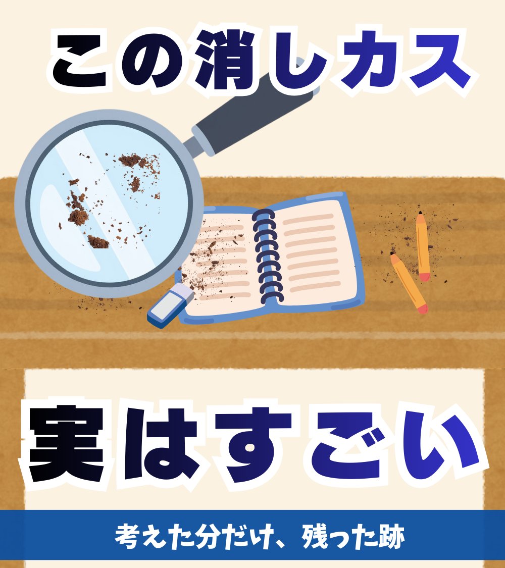 学習机に残った「消しカス」 掃除は大変ですが、それは正解に辿り着く