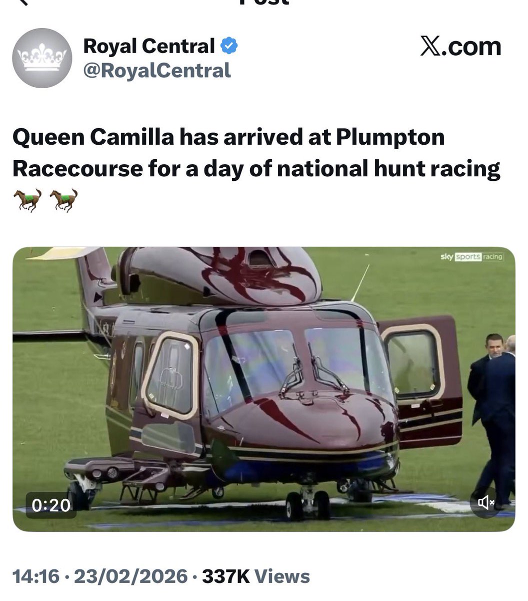 They have two choppers so they can fit in more races in a day 

Meanwhile please donate to the air ambulance which is not so fortunate 

Greed will get them in the end

#abolishthemonarchy