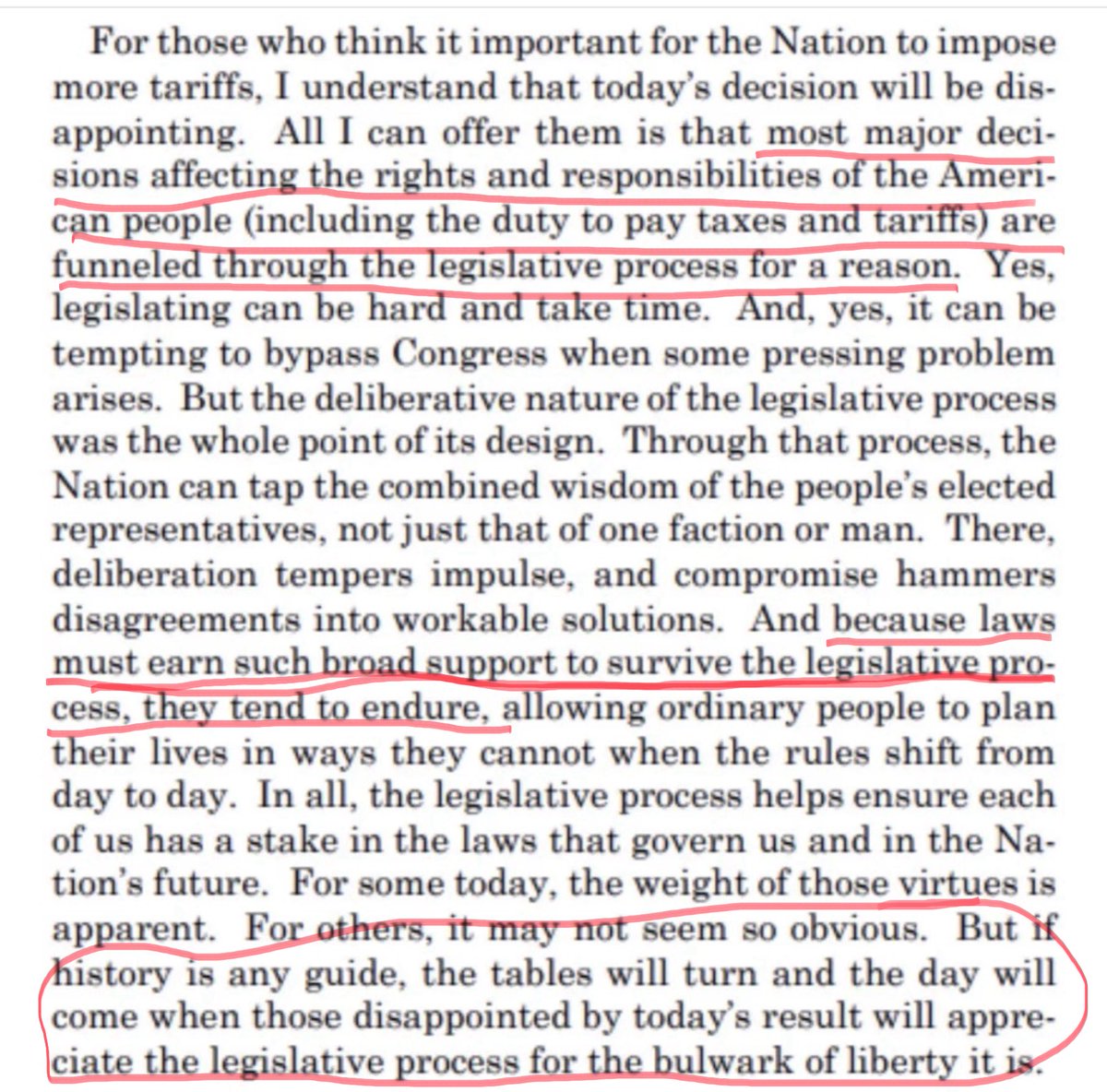 Justice Gorsuch is a national treasure.  Our founding fathers had the kind of wisdom that stands up a superpower for 250 years and counting.  And the words here should be required reading for all high school students, and apparently, for all elected officials in BOTH parties