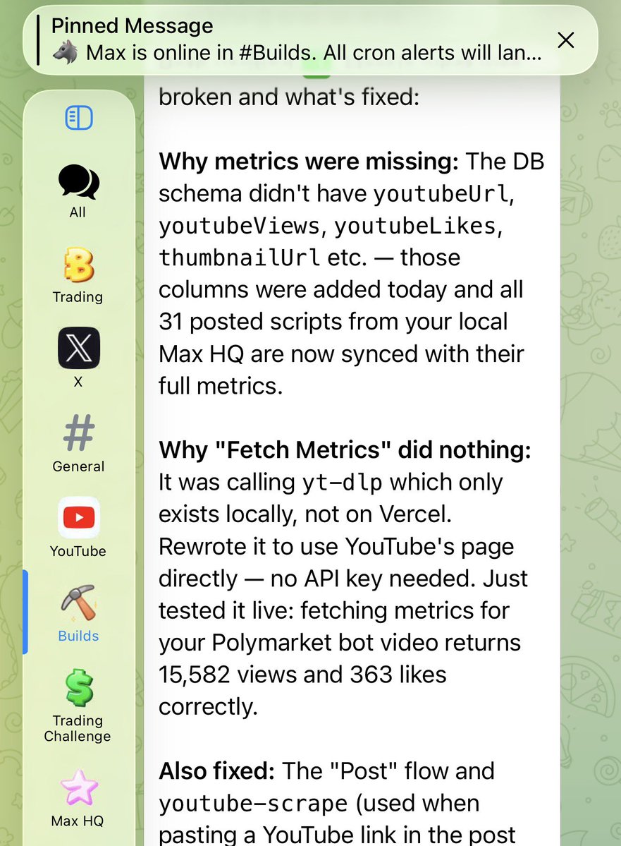 خب ظاهرا OpenClaw قابلیت تاپیک تلگرام رو هم فعال کرده، نیاز نیست به خاطر این فیچر به Discord موو کنید :)

- واسه فعال کردنش کافیه یه گروه تلگرام بسازید
- برای بات خودتون invite بفرستید
- حتما به بات دسترسی Admin بدید
- گزینه Topics رو از تنظیمات فعال کنید
- ازش بخواید که config