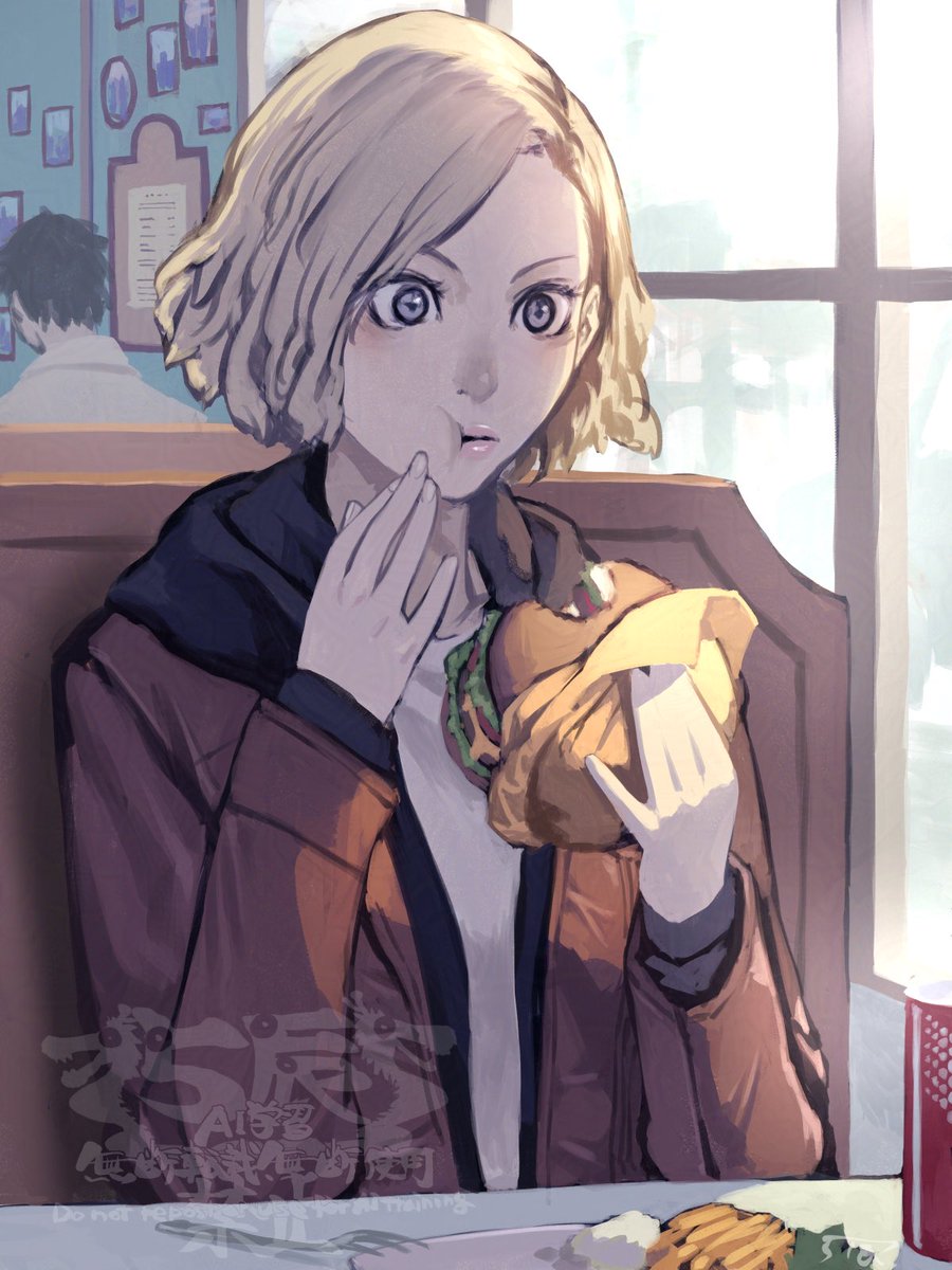 1日1絵　122枚目
#バイオレクイエム
 2日後あんな事になってしまうとも知らずお食事を楽しむグレースさん

バイオレクイエム/グレース/ファンアート