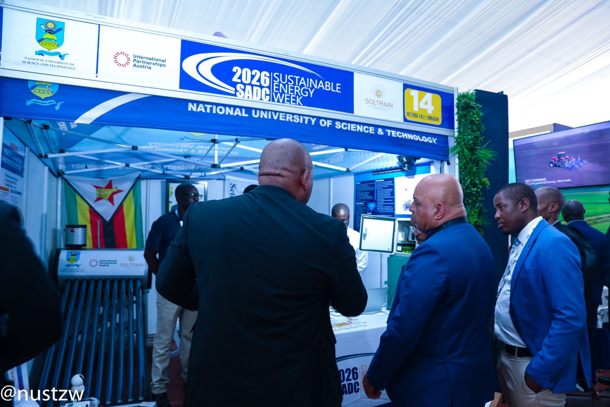 nustzim's tweet image. VP Gen (Rtd) Dr C.D.G.N Chiwenga visited the NUST stand at SADC Sustainable Energy week, to understand our contributions to sustainable energy through Soltrain. His visit is an encouragement to NUST towards driving Zim's energy revolution! . #ThinkInOtherTerms #SustainableEnergy