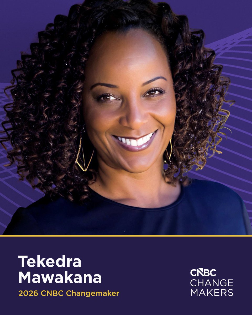 Waymo's tweet photo. We are delighted that our co-CEO @techtekedra is recognized as a @CNBC Changemaker. Tekedra is a fearless leader and champion of our company, guiding our team in our important goal to make communities safer. https://t.co/W8qYzLd3XJ