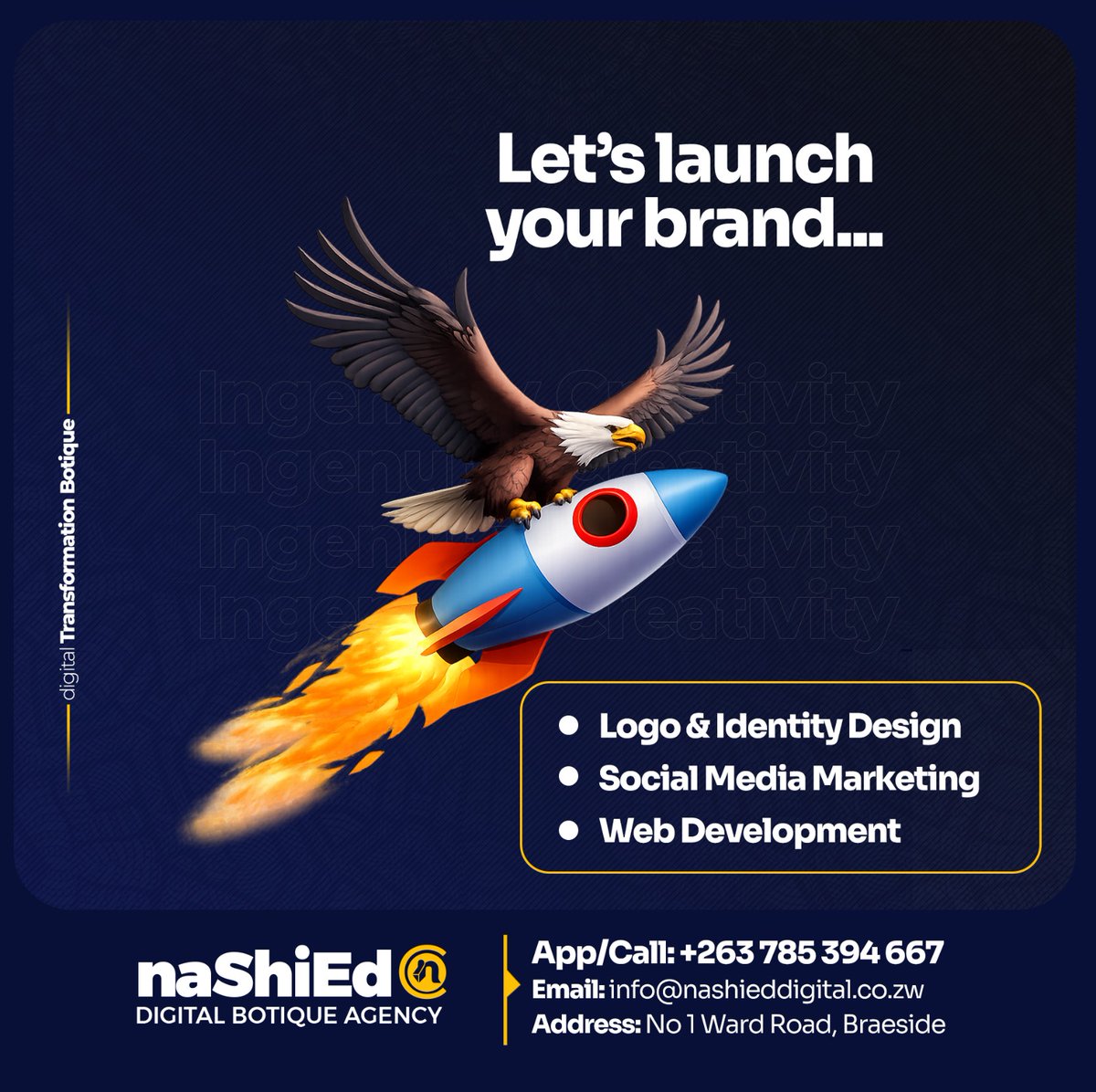 NashiedDigital's tweet photo. Ideas are common.Execution is rare.
We design identities that stand out, build platforms that work, and run campaigns that drive measurable results.
When you’re ready to stop experimenting and start scaling, we’re the team.
Launch bold. Launch properly.
📞 +263 785 394 667 https://t.co/P6tM1y1shm
