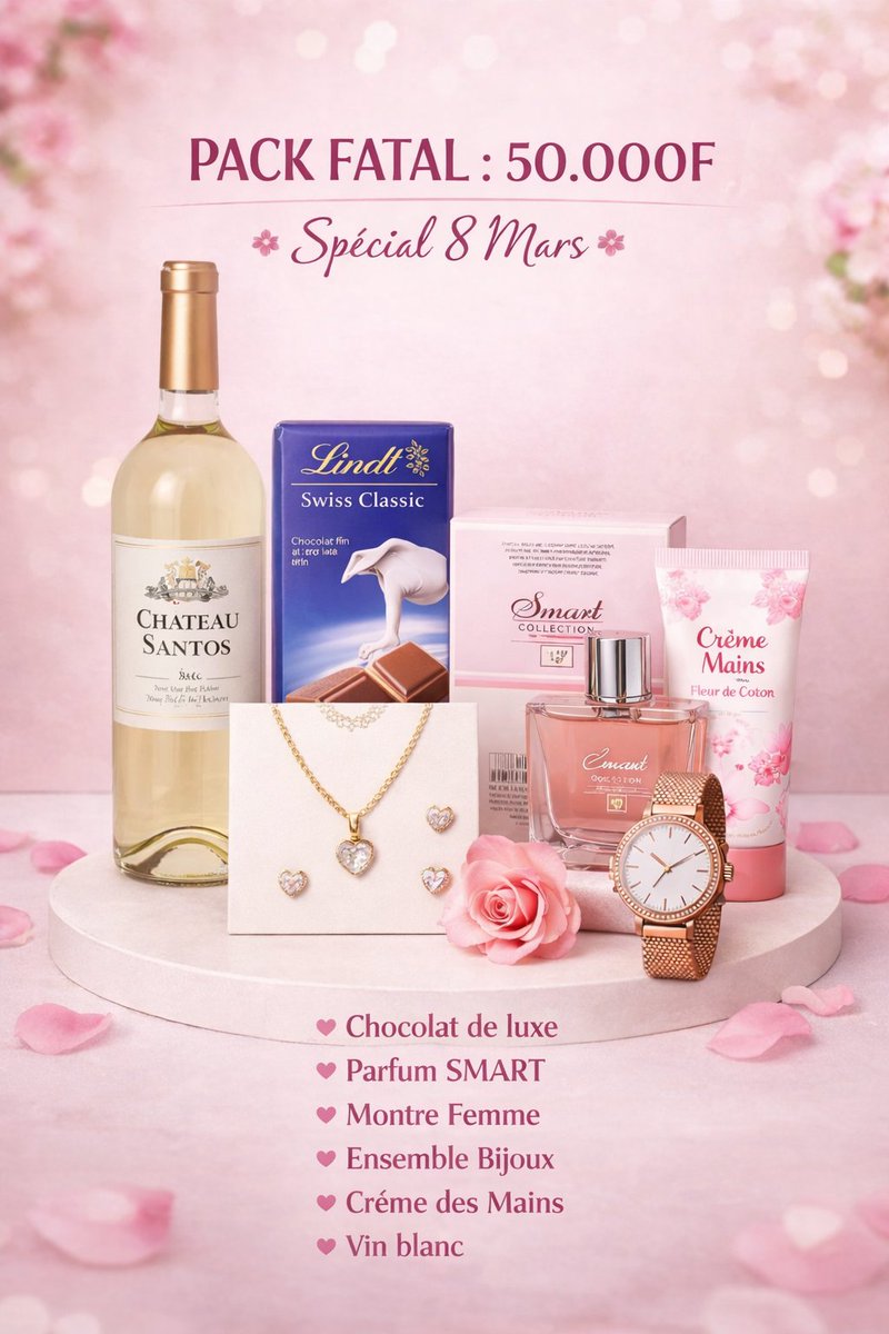 🌟 SPÉCIAL 8 MARS – OFFRE EXCLUSIVE 🌟

Célébrez la femme avec élégance et raffinement ❤️

DOUCEUR, STYLÉ ou FATAL
Il y a un pack parfait pour chaque reine.

❗QUANTITÉS LIMITÉES❗

Commandez maintenant au 697621831 / 650847550

Parce qu'une reine mérite toujours le meilleur🌹