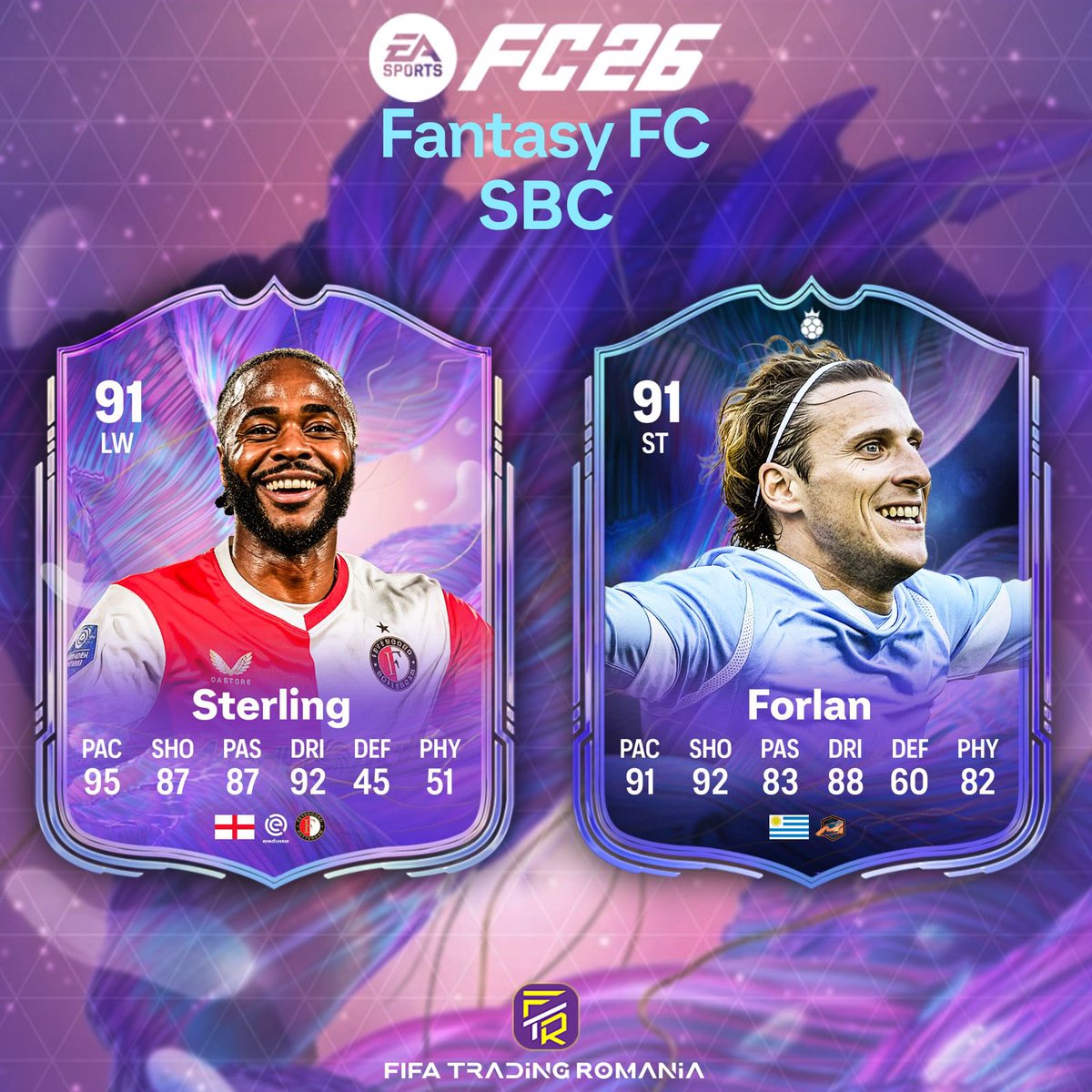 fifa_romania's tweet photo. ⭐The stars who delivered when it mattered⭐
🇺🇾🏴󠁧󠁢󠁥󠁮󠁧󠁿Forlan and Sterling are coming as Fantasy SBCs✅
who else would you like to see?👀 https://t.co/eAYOJ8ZAZr